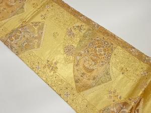 地紙に花唐草・鳳凰模様織出し袋帯